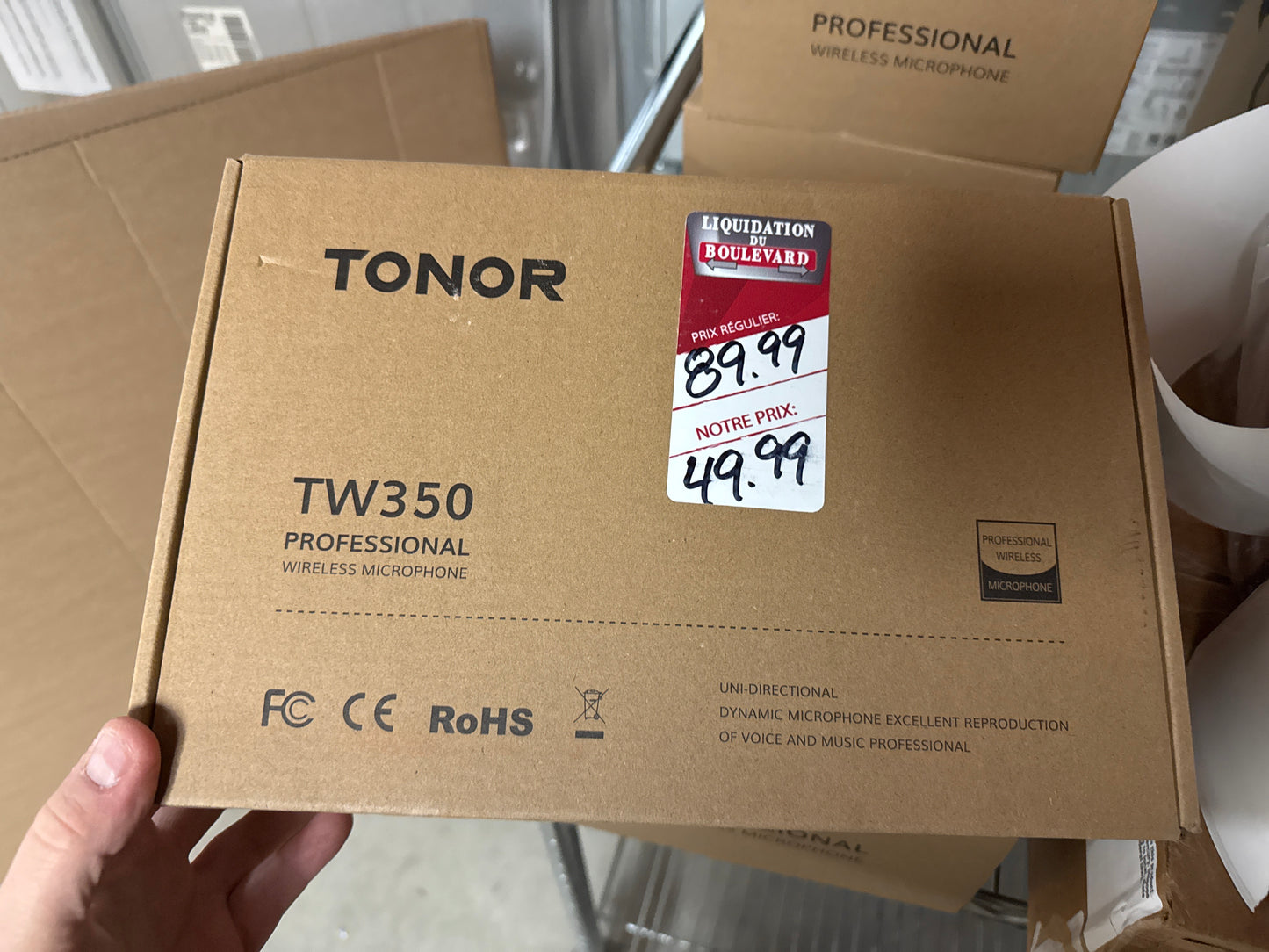TONOR TW350 Systèmes de microphone sans fil pour karaoké sans fil UHF, microphone dynamique portable pour chanter avec récepteur pour karaoké à domicile