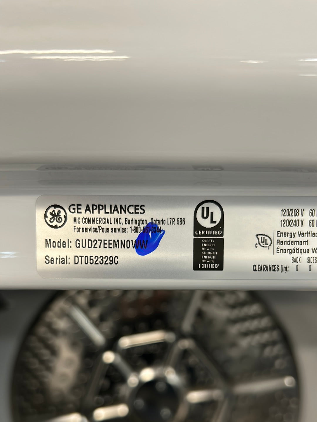 Duo laveuse-sécheuse électrique 4,5 pi³ de GE (GUD27EEMNWW) - Blanc