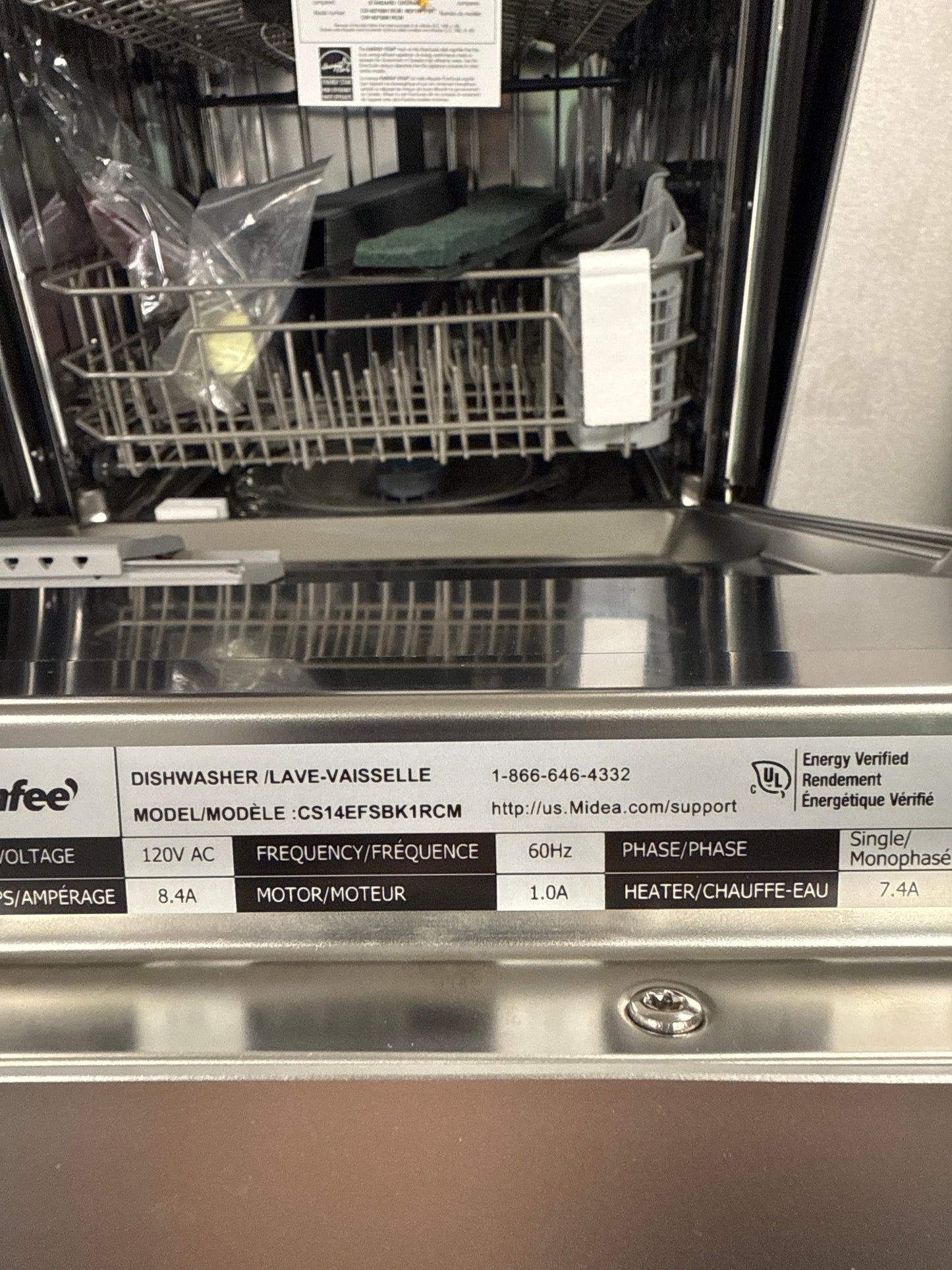 Lave-vaisselle encastré en acier inoxydable Comfee 52 dB 23.9 po x 35.8 po x 24.5 po 6 cycles de lavage CS14EFSBK1RCM