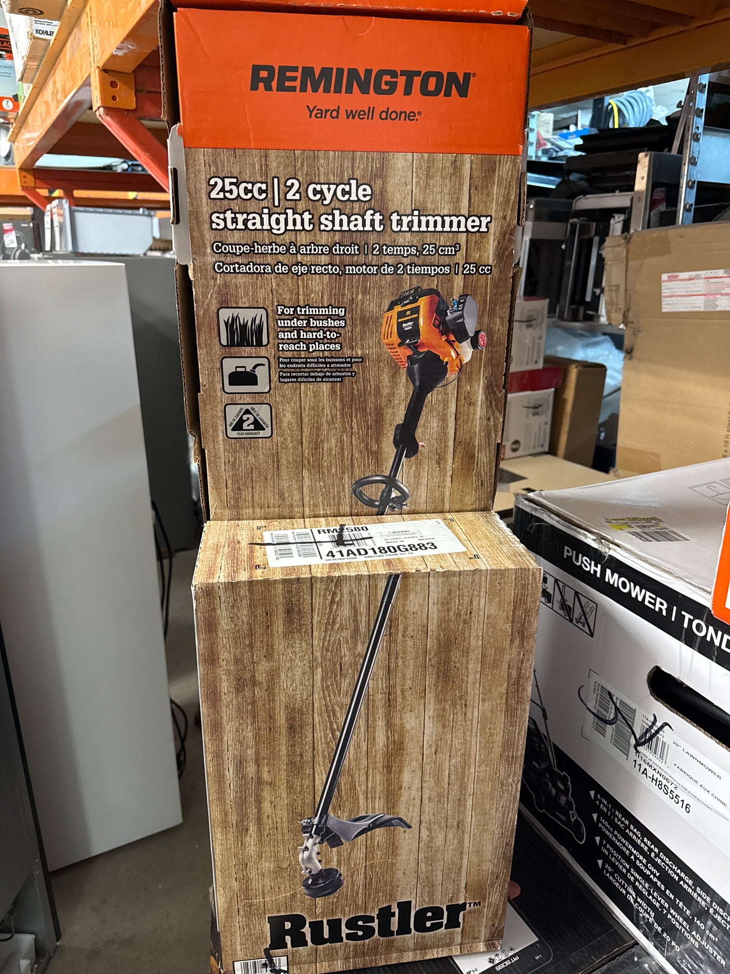 Remington Coupe-bordures et désherbeur à essence à arbre courbe de 25 cm3, à 2 temps, avec système d'avancement Bump Line (41AD130G883)