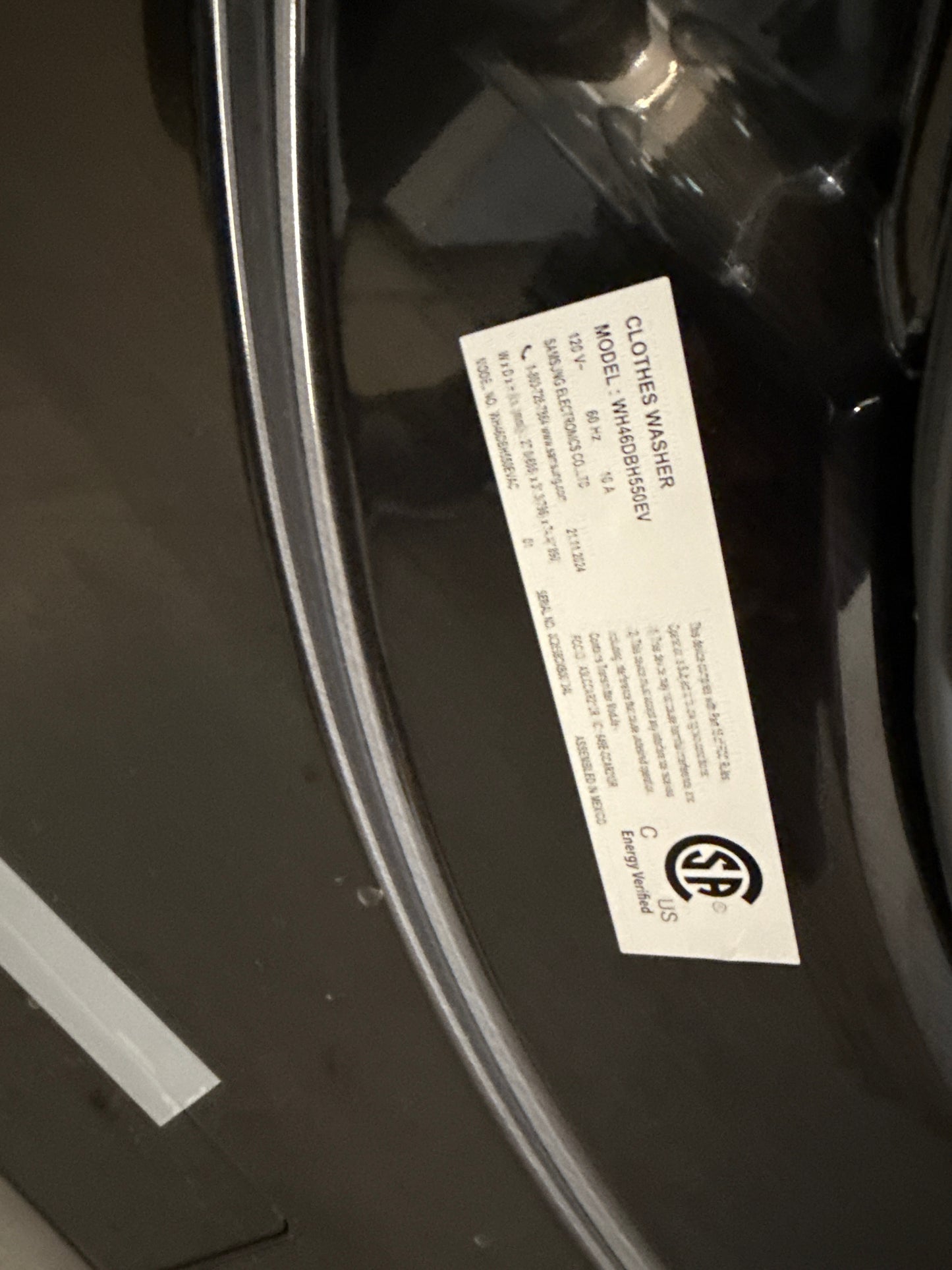 Duo laveuse électrique de 5,3 pi³ et sécheuse de 7,6 pi³ de Samsung (WH46DBH550EVAC) - Acier inoxydable noir