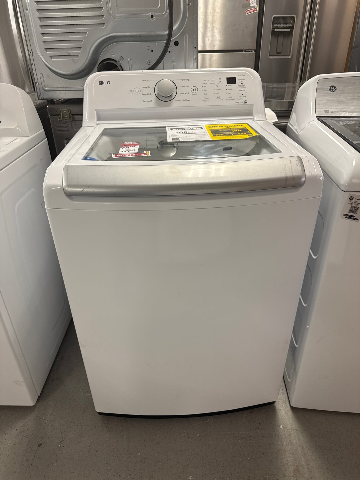 Laveuse à chargement par le haut haute efficacité de 5,6 pi³ de LG (WT7155CW) - Blanc