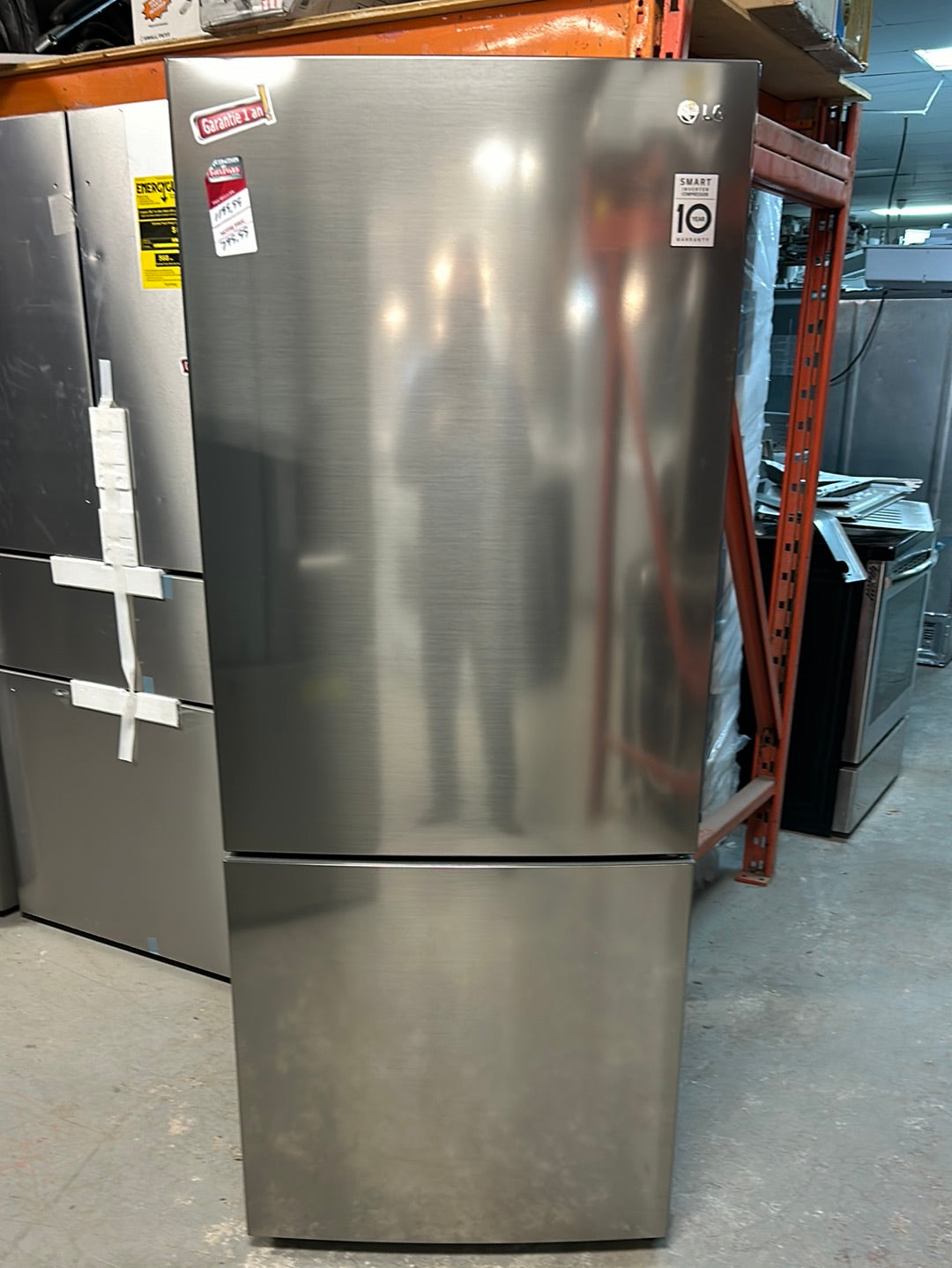 Réfrigérateur congélat. inférieur profondeur comptoir 14,7 pi³ 28 po LG (LBNC15251V)-Argenté platine