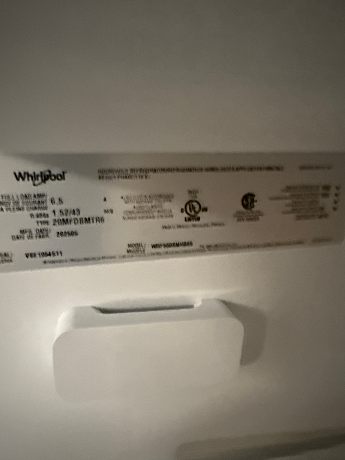 Réfrigérateur à double porte 19.7 pi3 Whirlpool WRF560SMHB