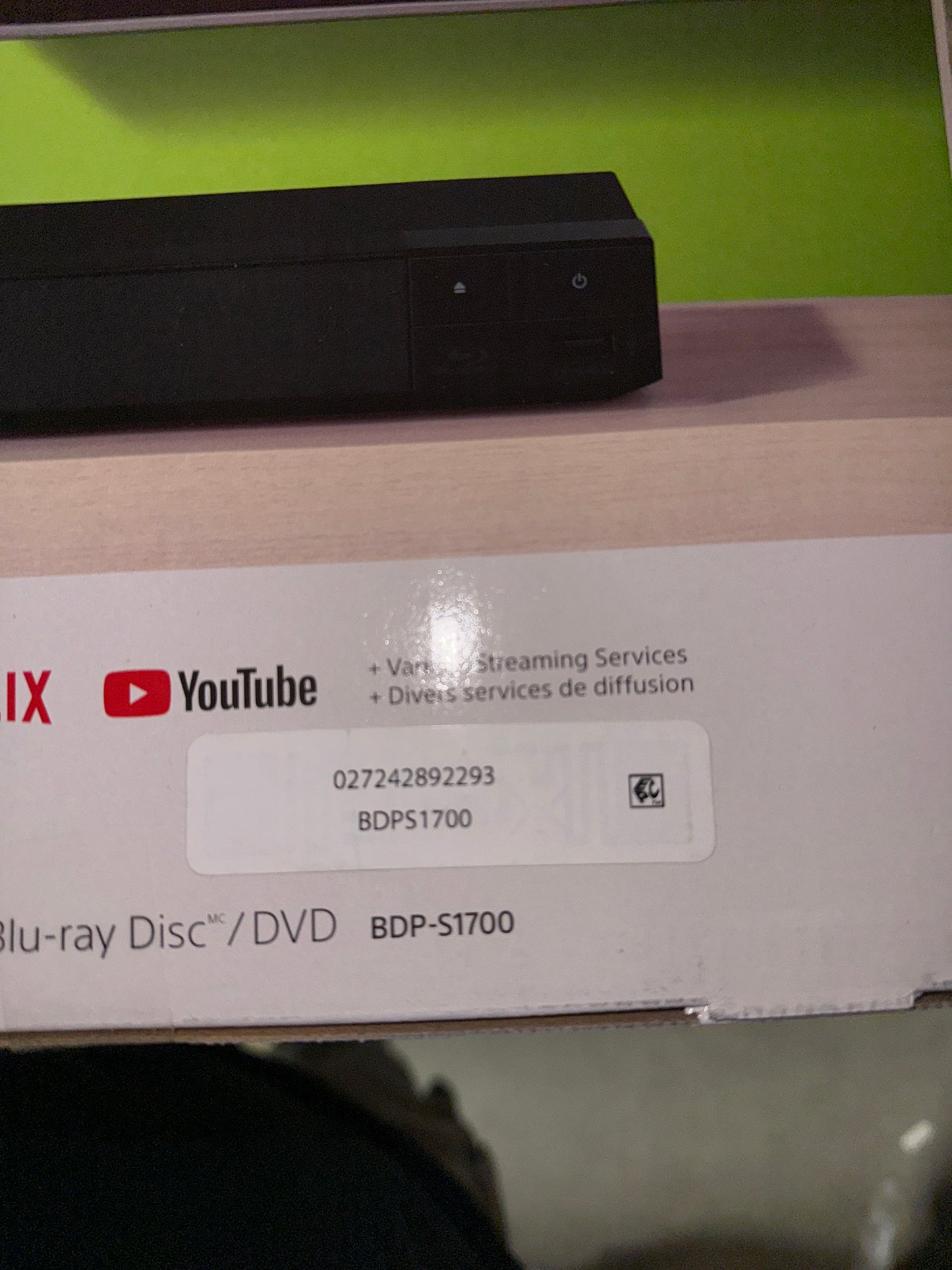 Sony lecteur Blu-Ray (Bdp-s1700)