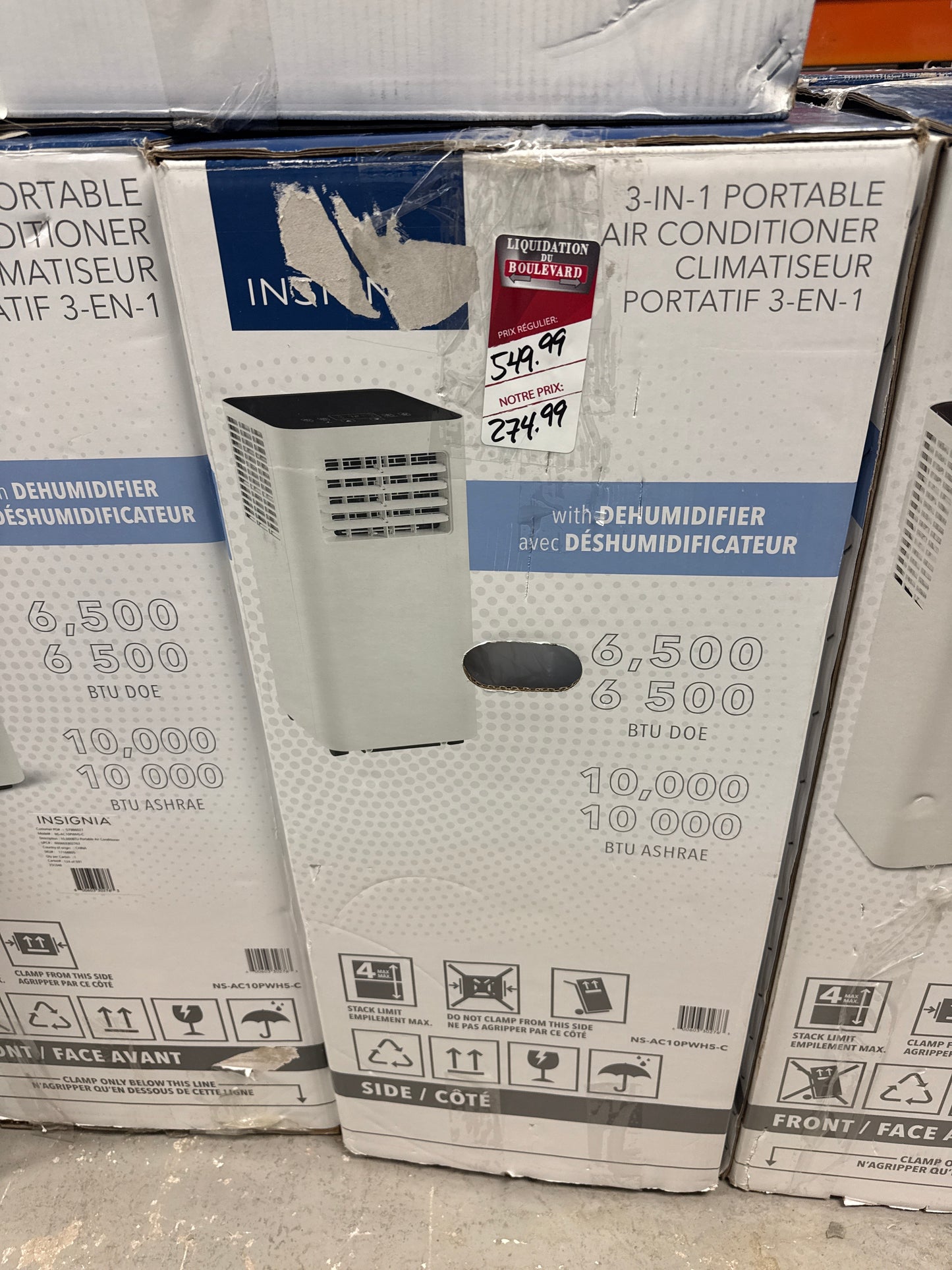 Climatiseur portatif d'Insignia - 10 000 BTU (SACC 6500 BTU) - Blanc/Noir NS-AC10PWH5-C