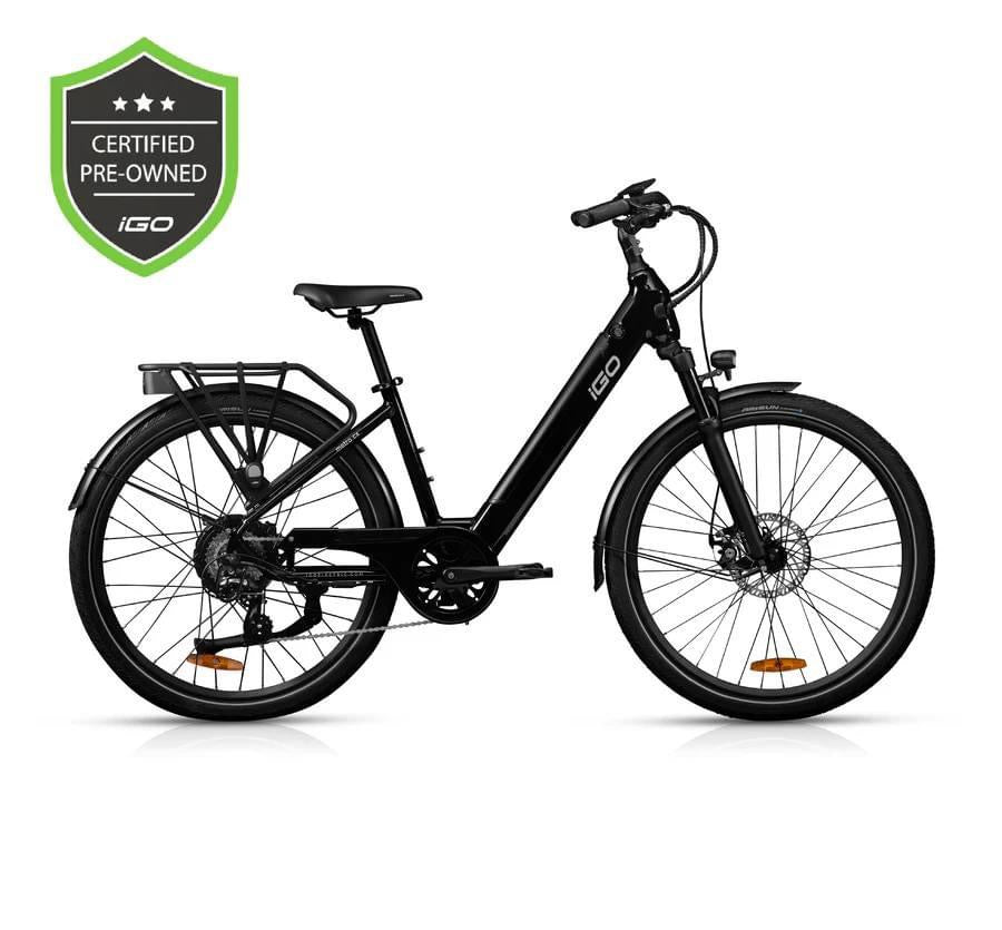 iGO Electric Metro CX Electric Bike (500W Motor, 48V/10Ah Battery, 8 Speed) - Black GRADE A