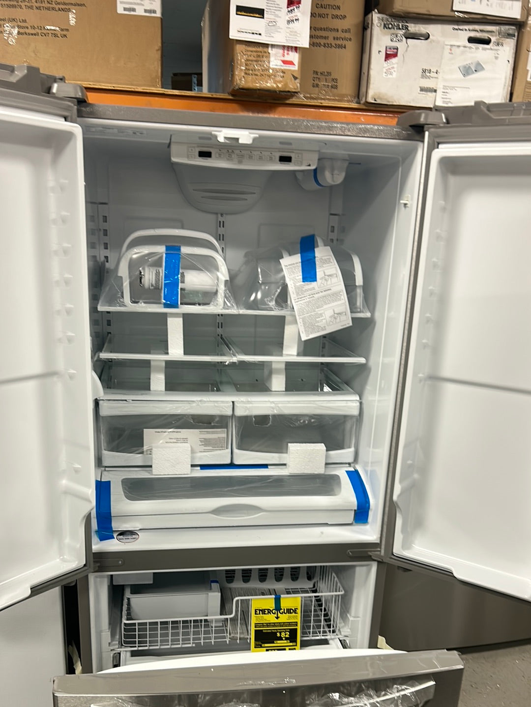 Réfrigérateur à deux portes 22,1 pi³ 33 po avec distributeur d'eau de Whirlpool (WRFF5333PZ) - Inox