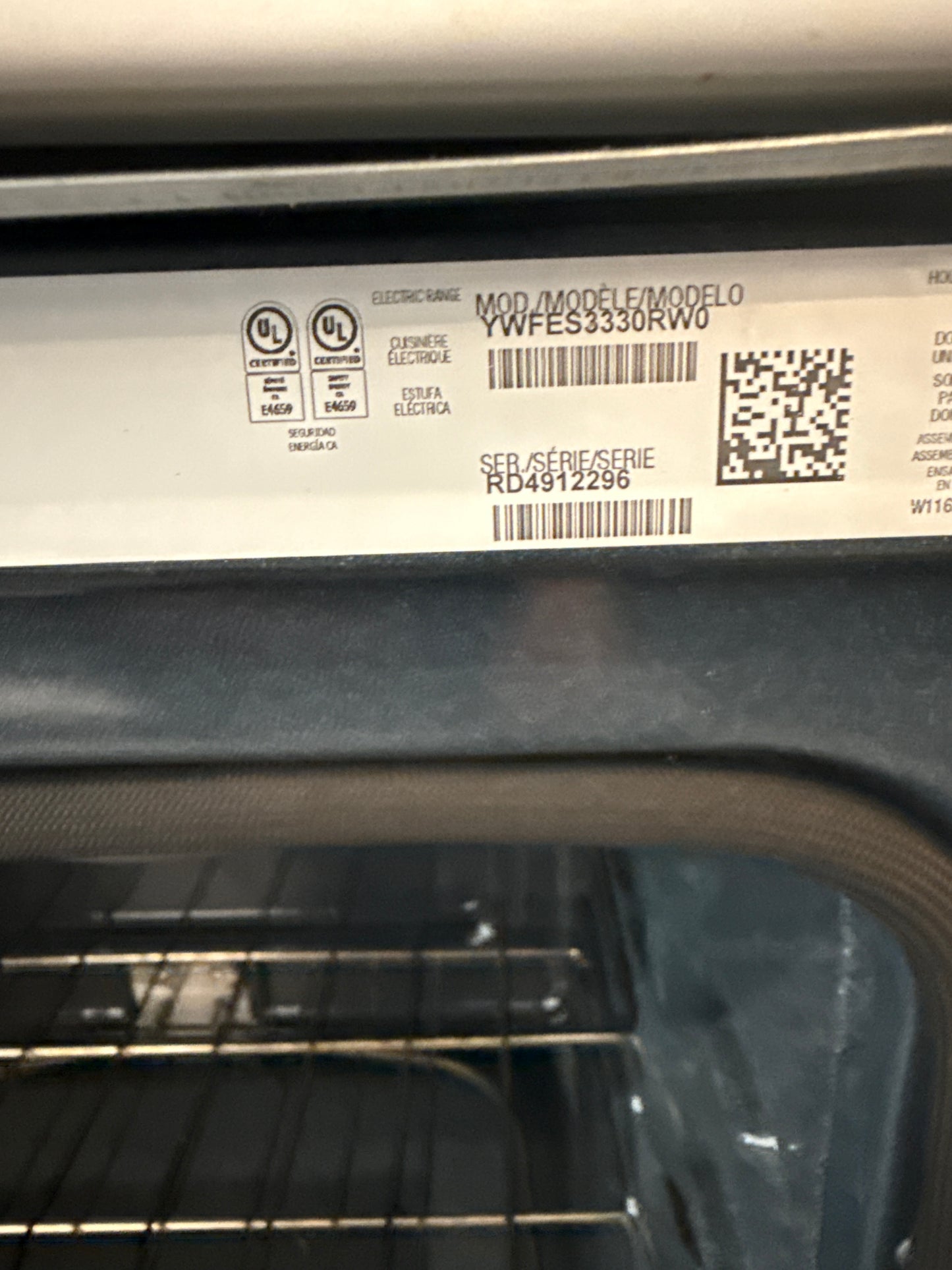 Cuisinière électrique autonome à 5 éléments avec four autonettoyant 5,3 pi³ 30 po série 3 de Whirlpool (YWFES3330RW) - Blanc