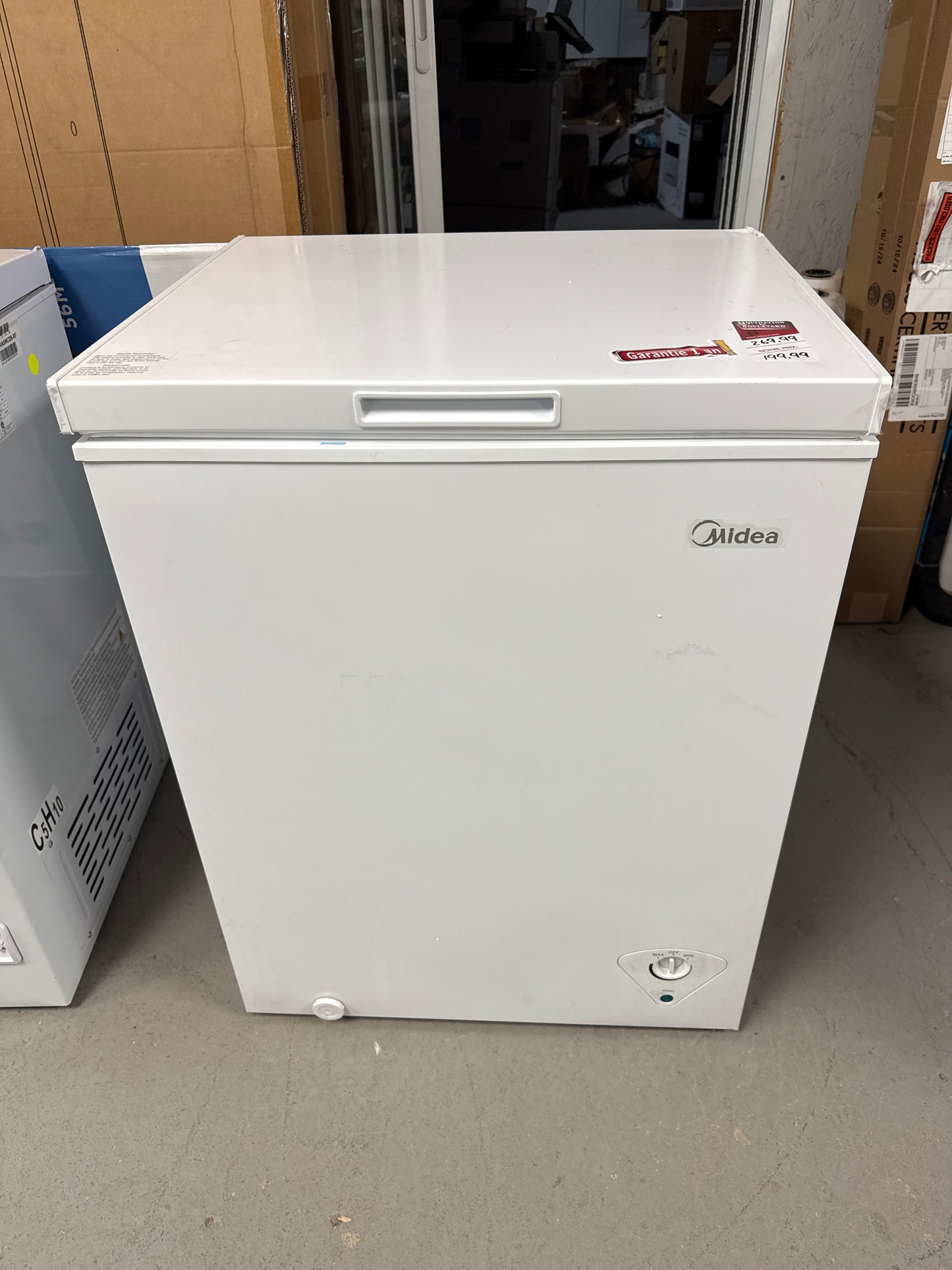 Congélateur horizontal Midea blanc de 5 pi³, 33,5 x 24,9 x 21,7 po MRC05M3AWWC