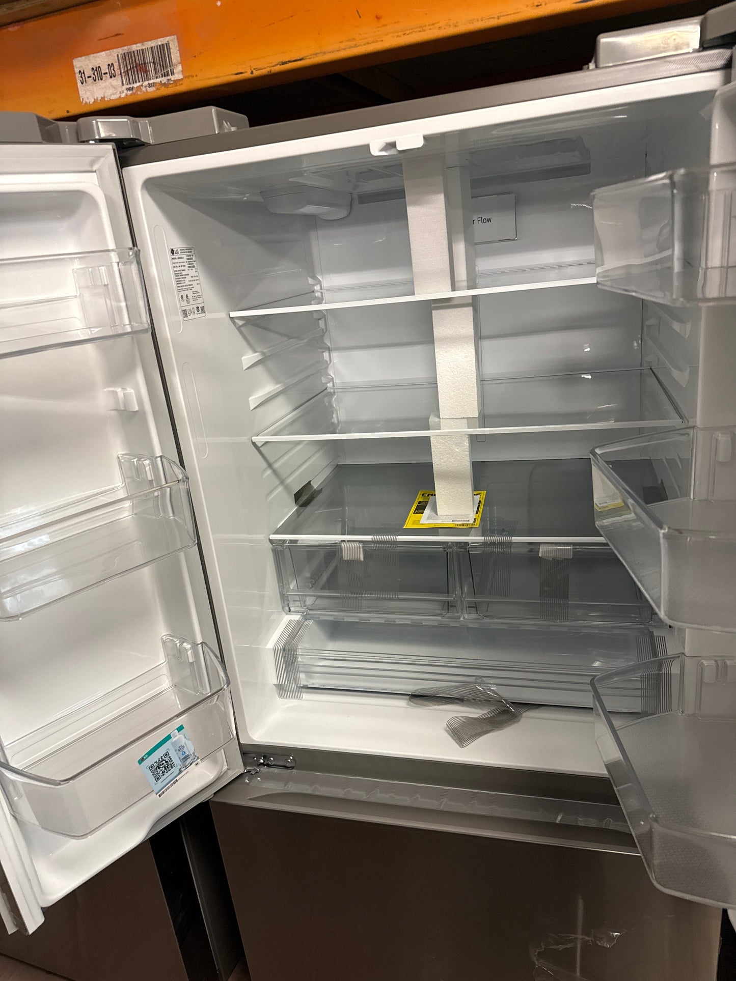 Réfrigérateur à 3 portes 25,1 pi³ 33 po avec machine à glaçons automatique de LG (LF25S6200S) - Inox