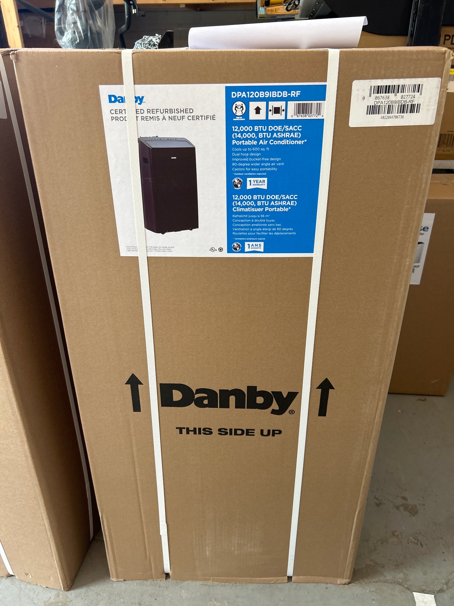 Danby DPA120B9IBDB-RF Climatiseur portable à onduleur 3-en-1 de 14000 BTU (12000 SACC) en Noir