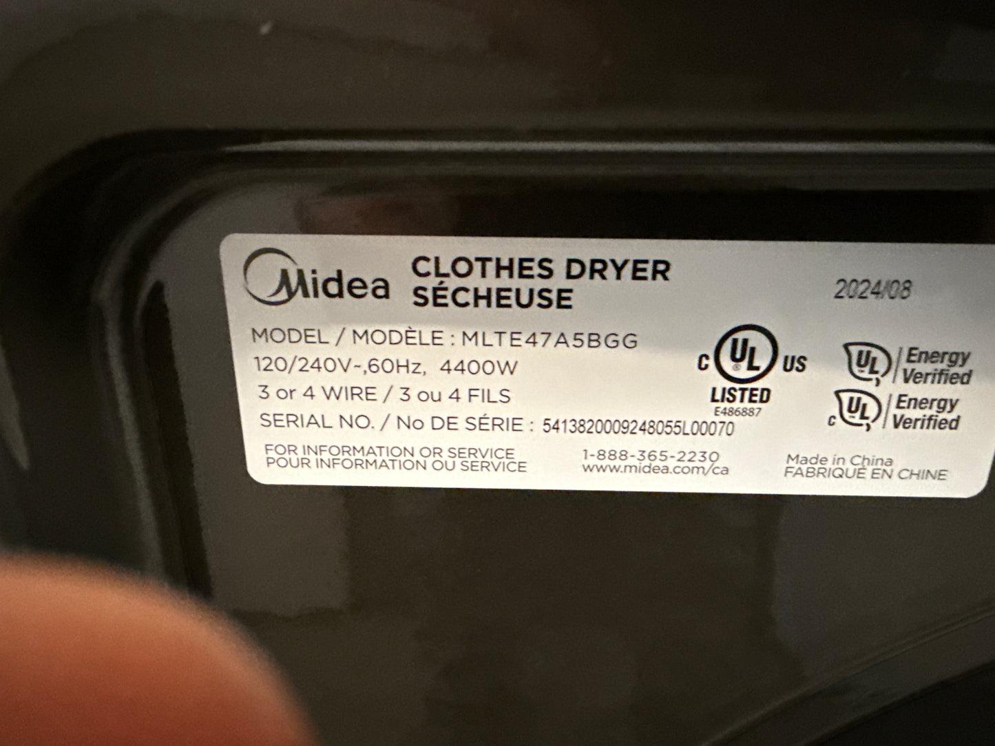 Midea - Ensemble de buanderie : laveuse à chargement par le haut de 4,7 pi³ et sécheuse électrique de 7,0 pi³