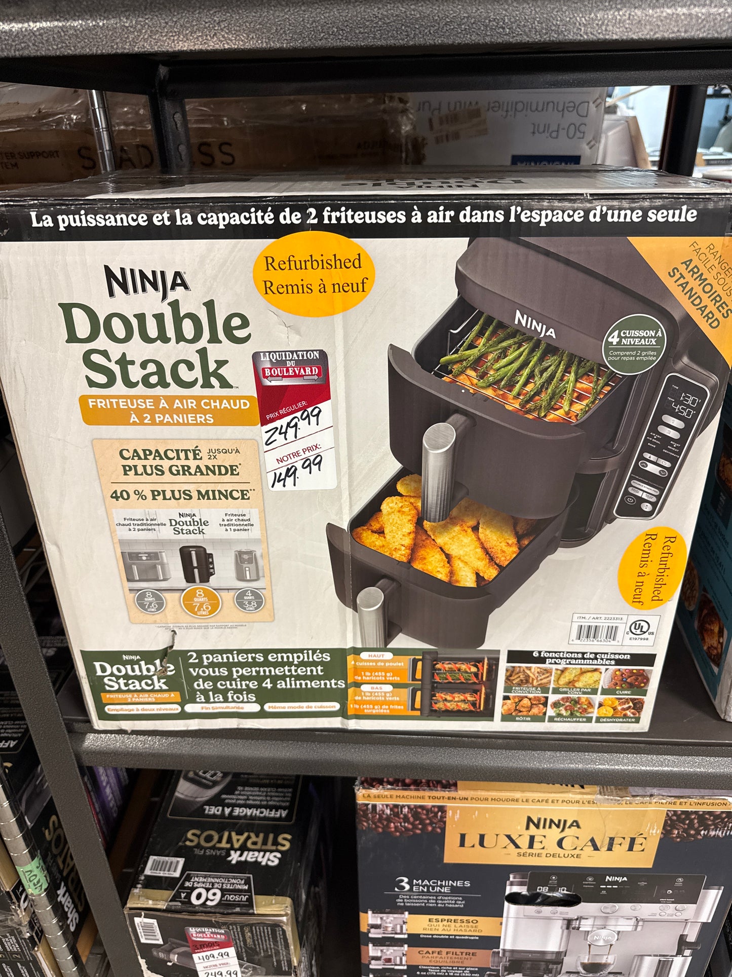 Friteuse à air chaud à 2 paniers DoubleStack de Ninja SL201C