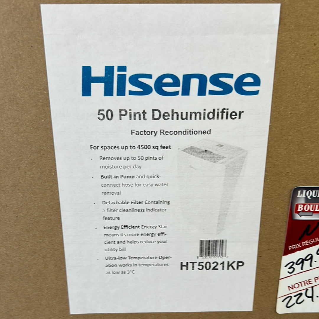 DÉSHUMIDIFICATEUR HISENSE 50 CHOPINES HT5021KP