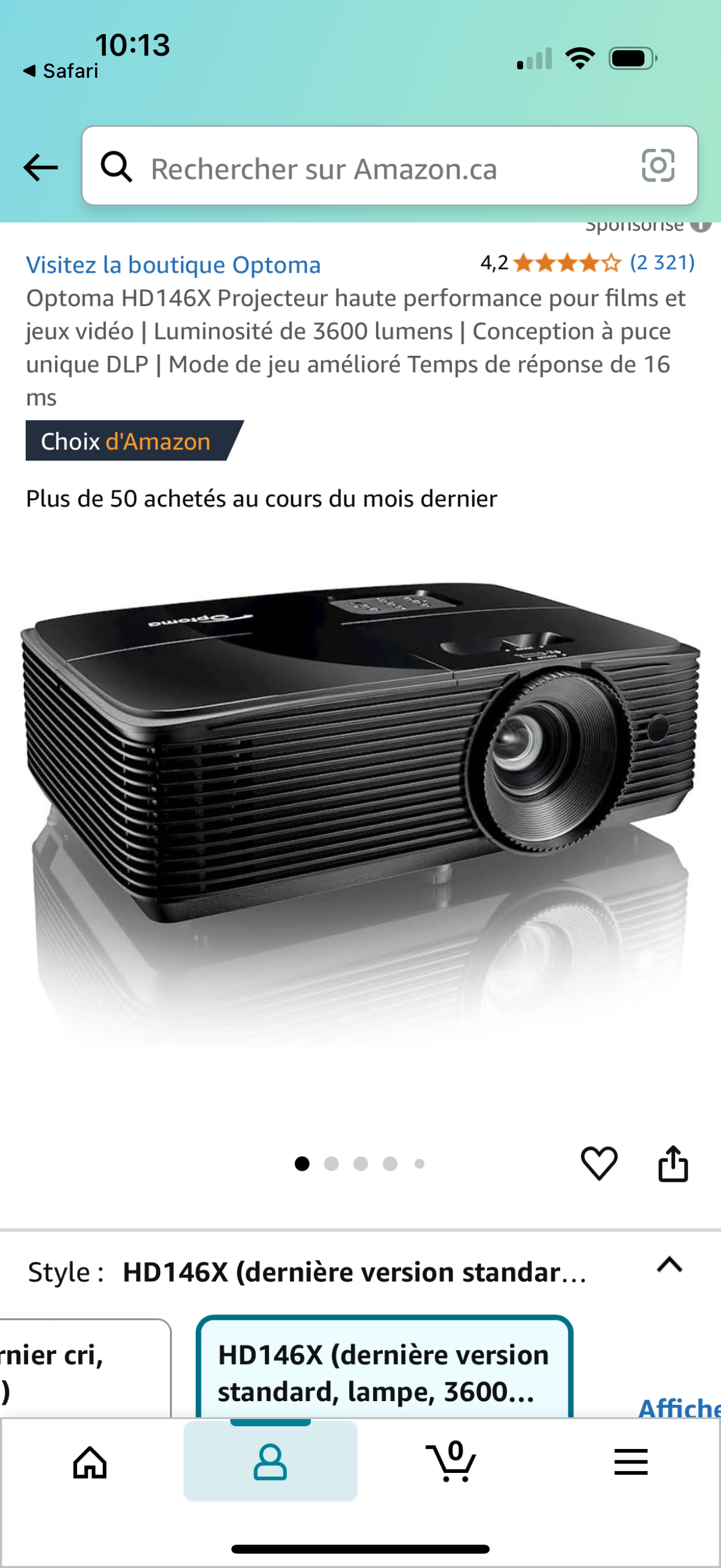 Optoma HD146X Projecteur haute performance pour films et jeux vidéo | Luminosité de 3600 lumens | Conception à puce unique DLP | Mode de jeu amélioré Temps de réponse de 16 ms