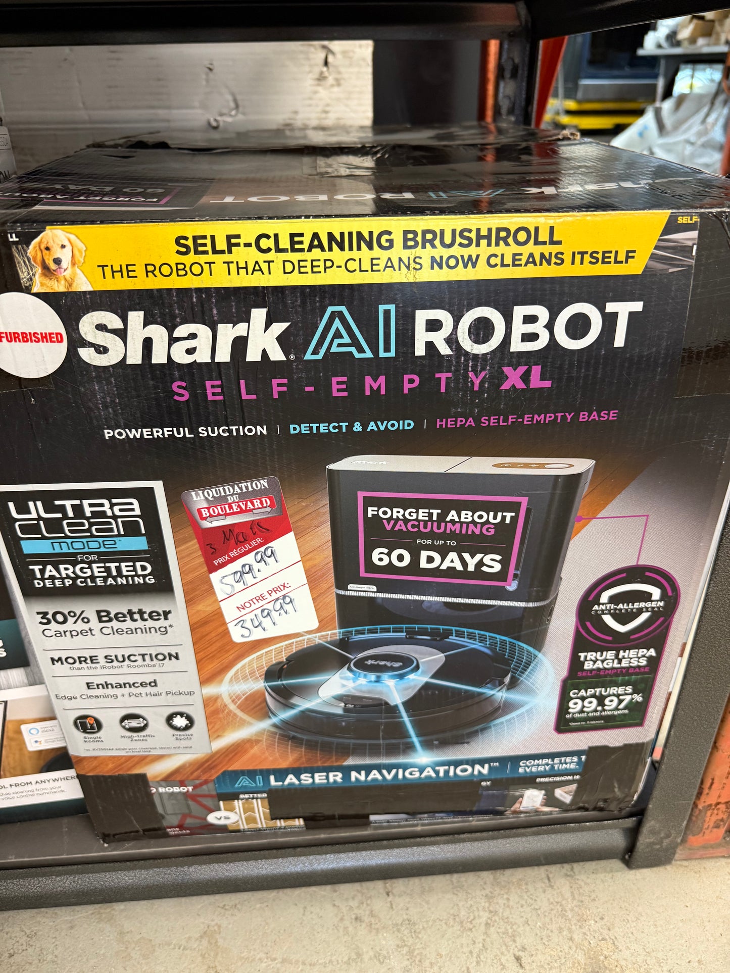 Aspirateur automatique Shark, aspirateur-robot sans fil AI Ultra, commandes intelligentes avec base à vidage automatique RV2502AECA