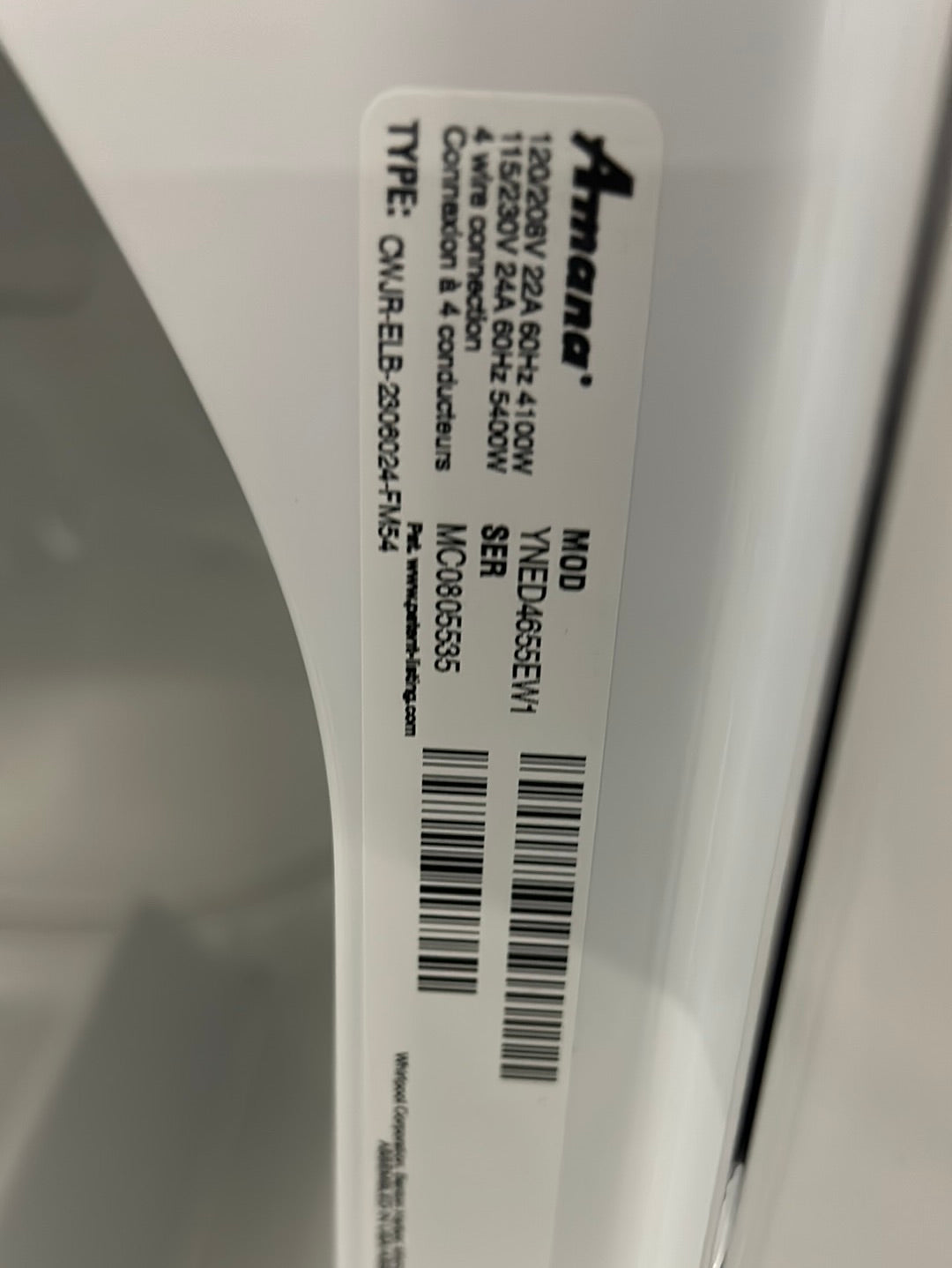 Laveuse à chargement par le haut de 4,0 pi³ (NTW4519FW) et sécheuse électrique de 6,5 pi³ (YNED4655EW) - blanches