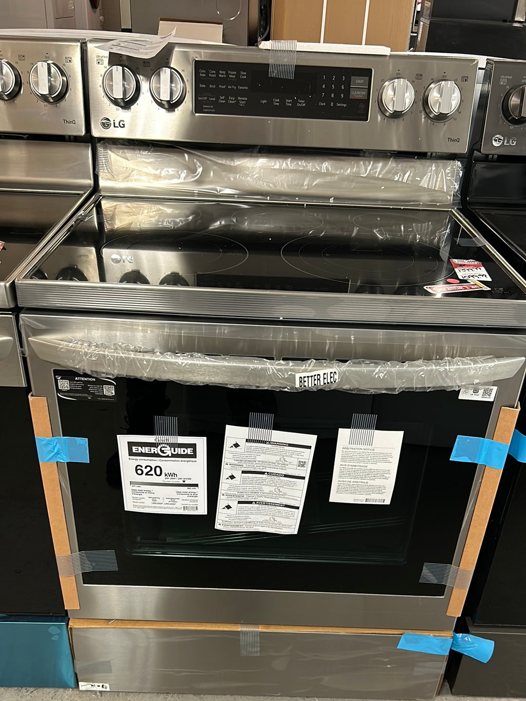 Cuisinière électrique 5 éléments/conv. véritable/friture air 6,3 pi³ 30 po de LG (LREL6325F) - Inox