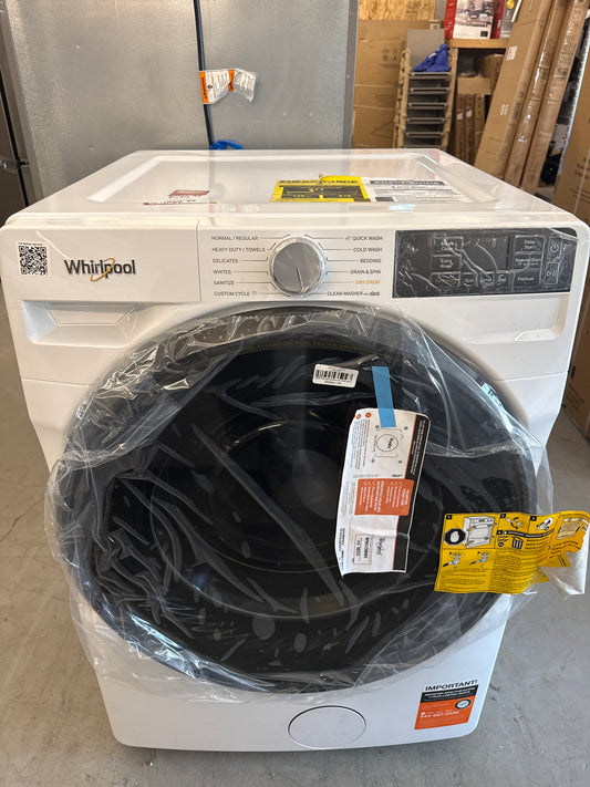 Laveuse électrique à chargement frontal de 7,4 pi³ de Whirlpool avec option Wrinkle Shield - Energy Star (wfw5720rw) Blanc
