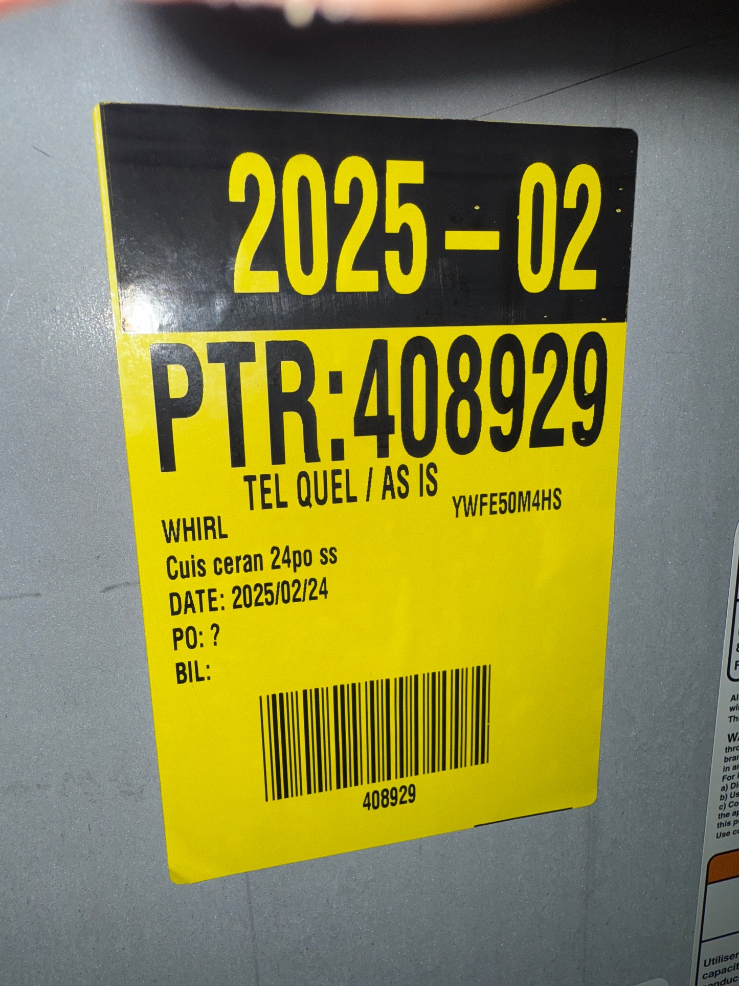 Cuisinière électrique autonome à surface lisse 3 pi³ 24 po de Whirlpool (YWFE50M4HS) - Inox