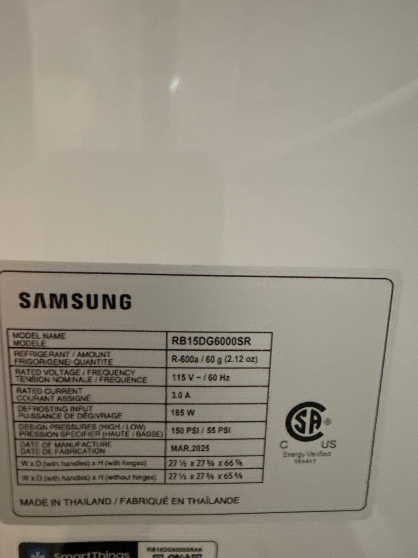 Réfrigérateur à congélateur inférieur Samsung 15 pi³ 28 po profondeur comptoir, acier inoxydable RB15DG6000SR
