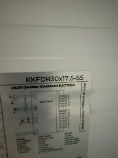 Kenmore - Réfrigérateur à portes françaises en acier inoxydable de 76 cm (30 po) et d'une capacité de 502 litres (17,7 pi³), à profondeur de comptoir, avec technologie de refroidissement sans givre    KKFDR30x17.5-SS