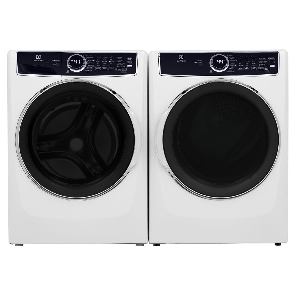 Laveuse vapeur à chargement frontal de 5.2 pi³ et sécheuse vapeur électrique de 8.0 pi³   ELFW7637AW/ELFE763CAW