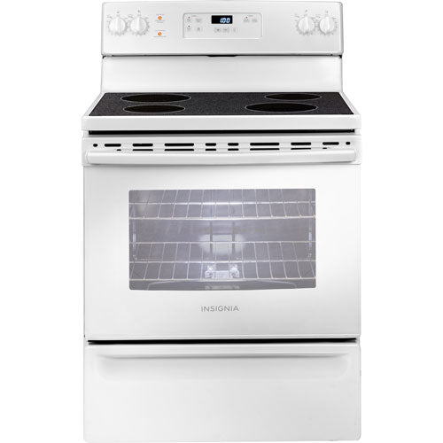 Cuisinière électrique 5 pi³ 30 po d'Insignia (NS-RNE4BMWH9-C)-Blanc sur blanc