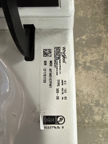 Laveuse à chargement par le haut haute efficacité 6,1 pi³ de Whirlpool (WTW6157PW) - BLANC