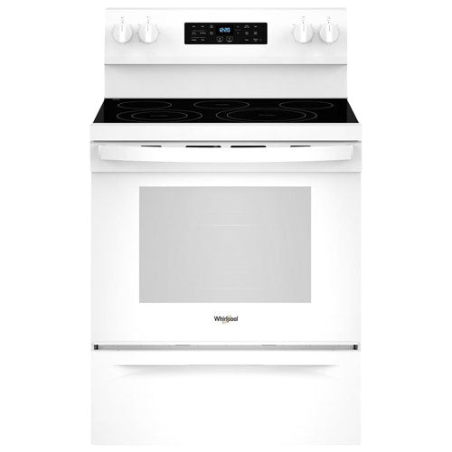 Cuisinière électrique autonome avec convection par ventilateur et friture à l'air chaud 5,3 pi³ 30 po de Whirlpool (YWFES5030RW) - Blanc
