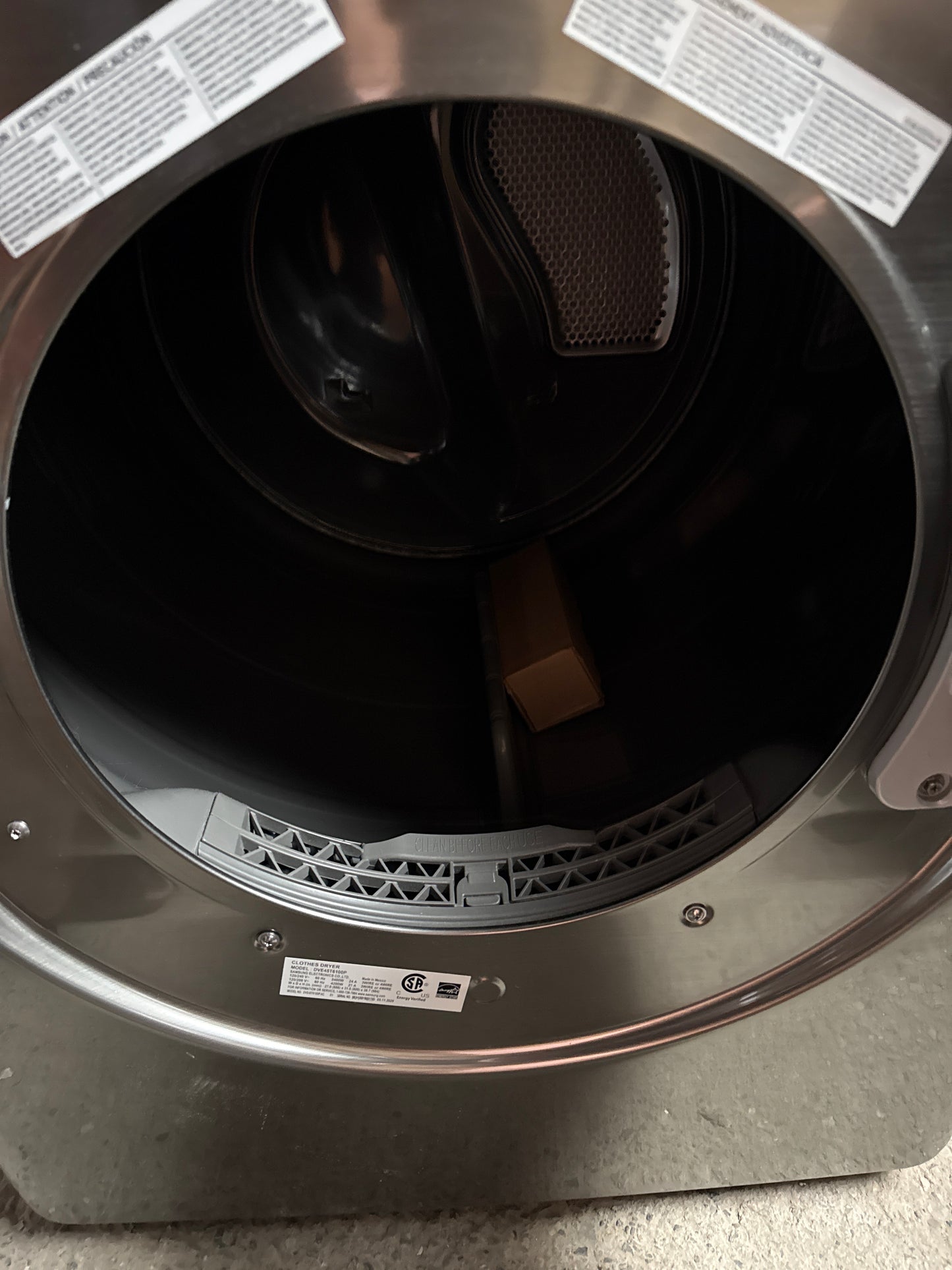 Sécheuse électrique à vapeur de 7,5 pi³ de Samsung (DVE45T6100P/AC) - Platine