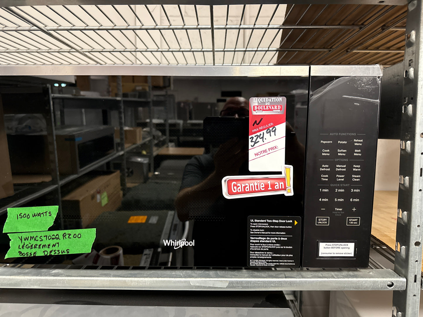 Whirlpool Four micro-ondes de comptoir 1,6 pi³ acier inoxydable YWMCS7022SS