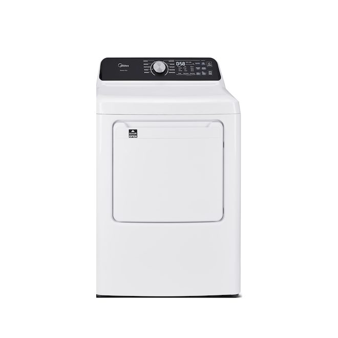 Sécheuse électrique 7 pi³ Midea à évacuation externe avec détection par capteur, blanc MLTE52M2BWW
