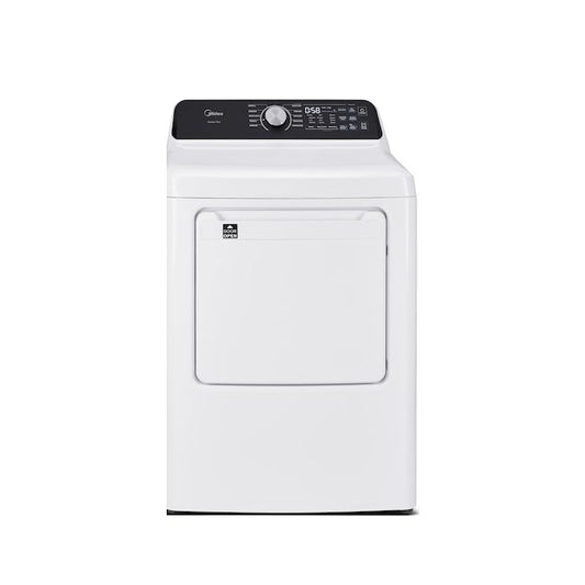 Sécheuse électrique 7 pi³ Midea à évacuation externe avec détection par capteur, blanc MLTE52M2BWW