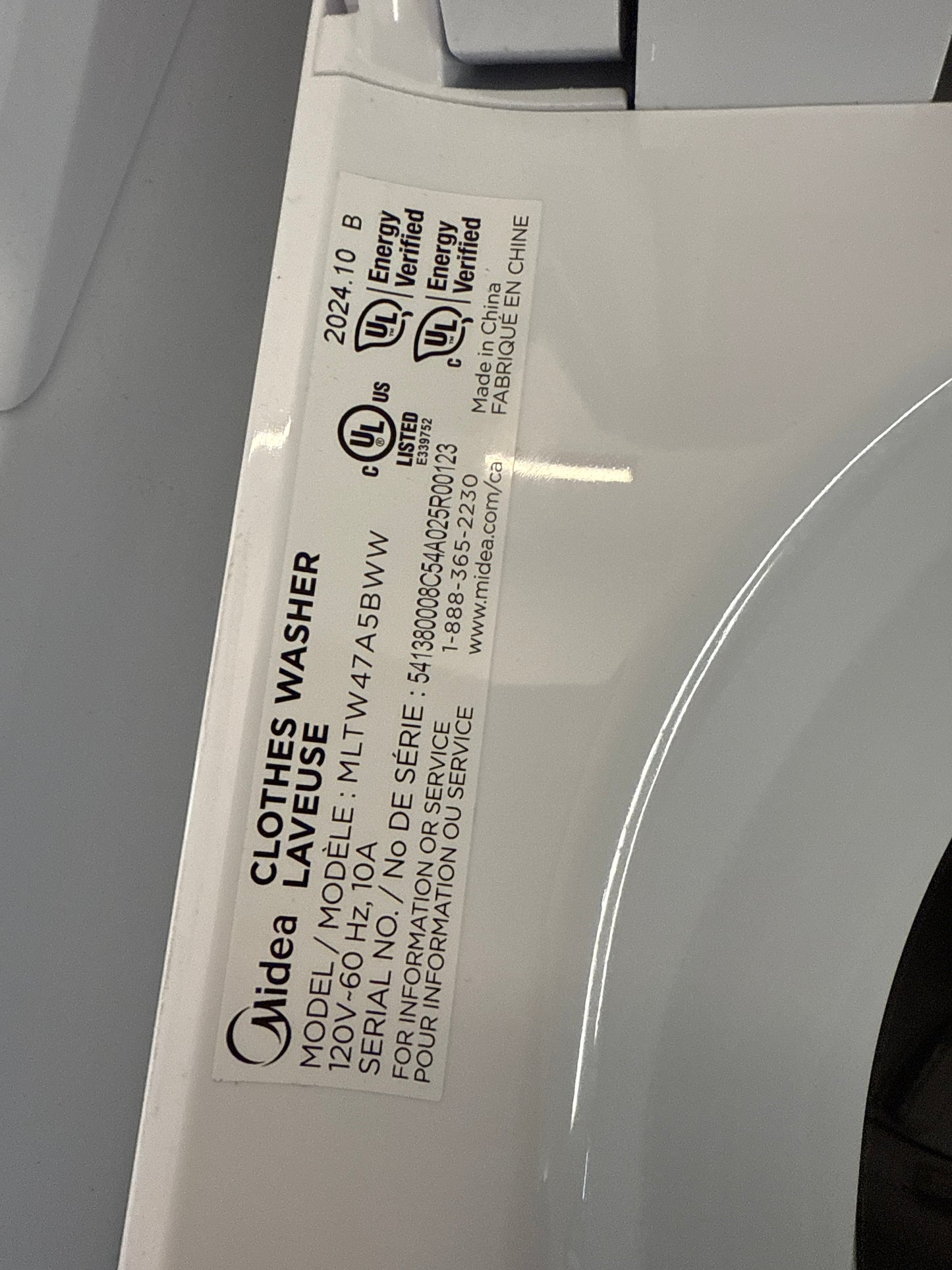 Ensemble Laveuse À Chargement Par Le Haut De 4,7 Pi³ + Sécheuse De 6,7 Pi³ Blanche Midea ( MLV47C3AWW / MLE47C3AWW )