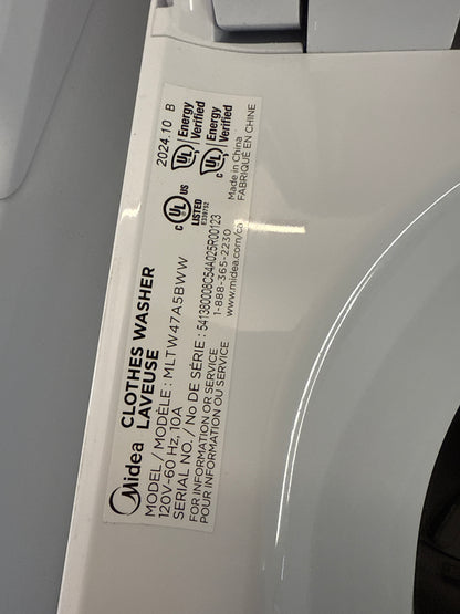 Ensemble Laveuse À Chargement Par Le Haut De 4,7 Pi³ + Sécheuse De 6,7 Pi³ Blanche Midea ( MLV47C3AWW / MLE47C3AWW )