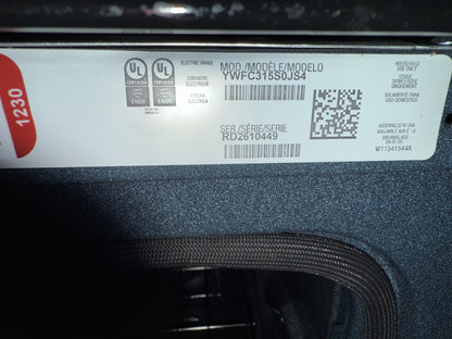 Cuisinière électrique serpentins autonome four autonett. 4,8 pi³ 30 po Whirlpool (YWFC315S0JS)- Inox