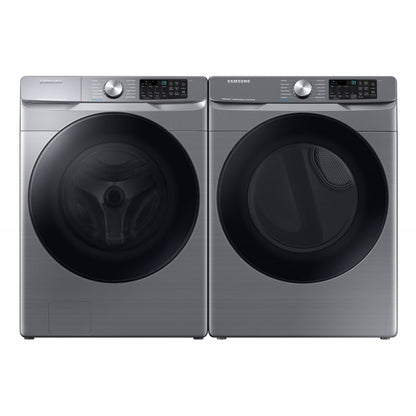 ENSEMBLE Laveuse Wf45r6100ap à chargement frontal de 5,2 pi³ et sécheuse dve45t6100p  électrique de 7,5 pi³ de Samsung - platine