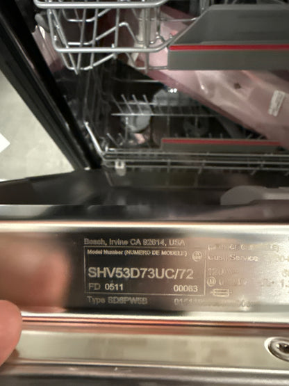 Bosch Série 300 - Lave-vaisselle prêt à panneaux de 61 cm (24 po) en acier inoxydable de conception allemande avec troisième rack flexible  shv53d73uc