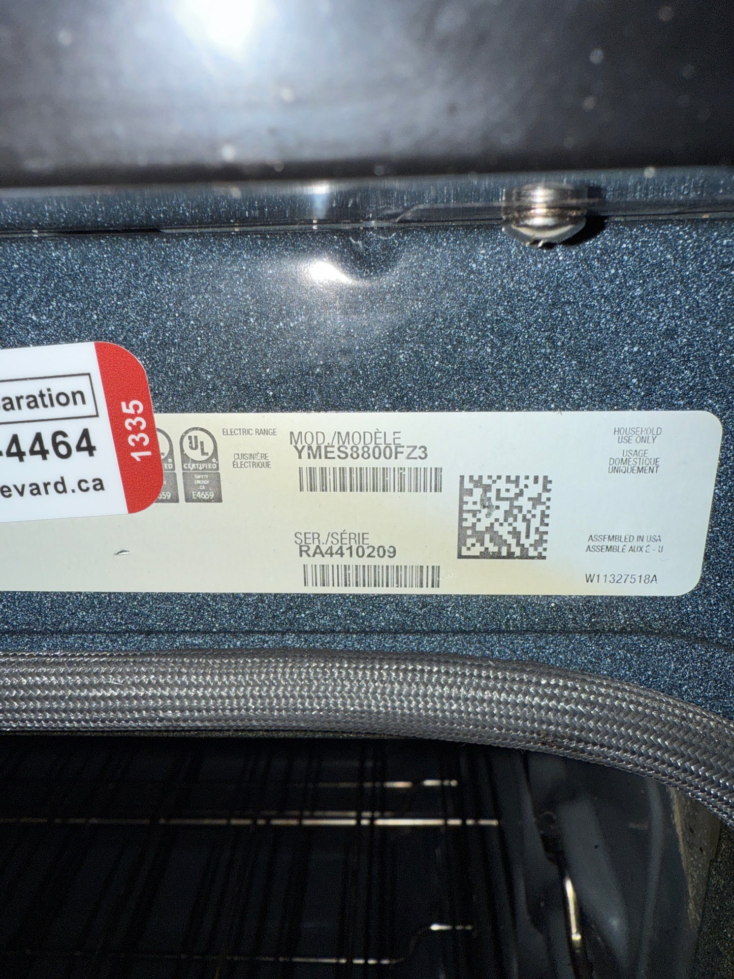 Cuisinière à convection encastrée Maytag, 6,4 pi³, 30 po, acier inoxydable, fonction autonettoyante YMES8800FZ