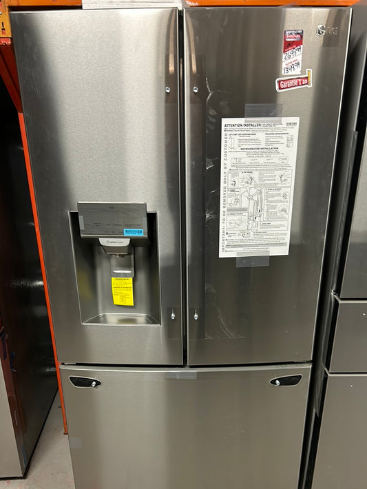 Réfrigérateur à deux portes 27,7 pi³ 36 po à distributeur eau et glaçons de LG (LRFS28XBS) - Inox