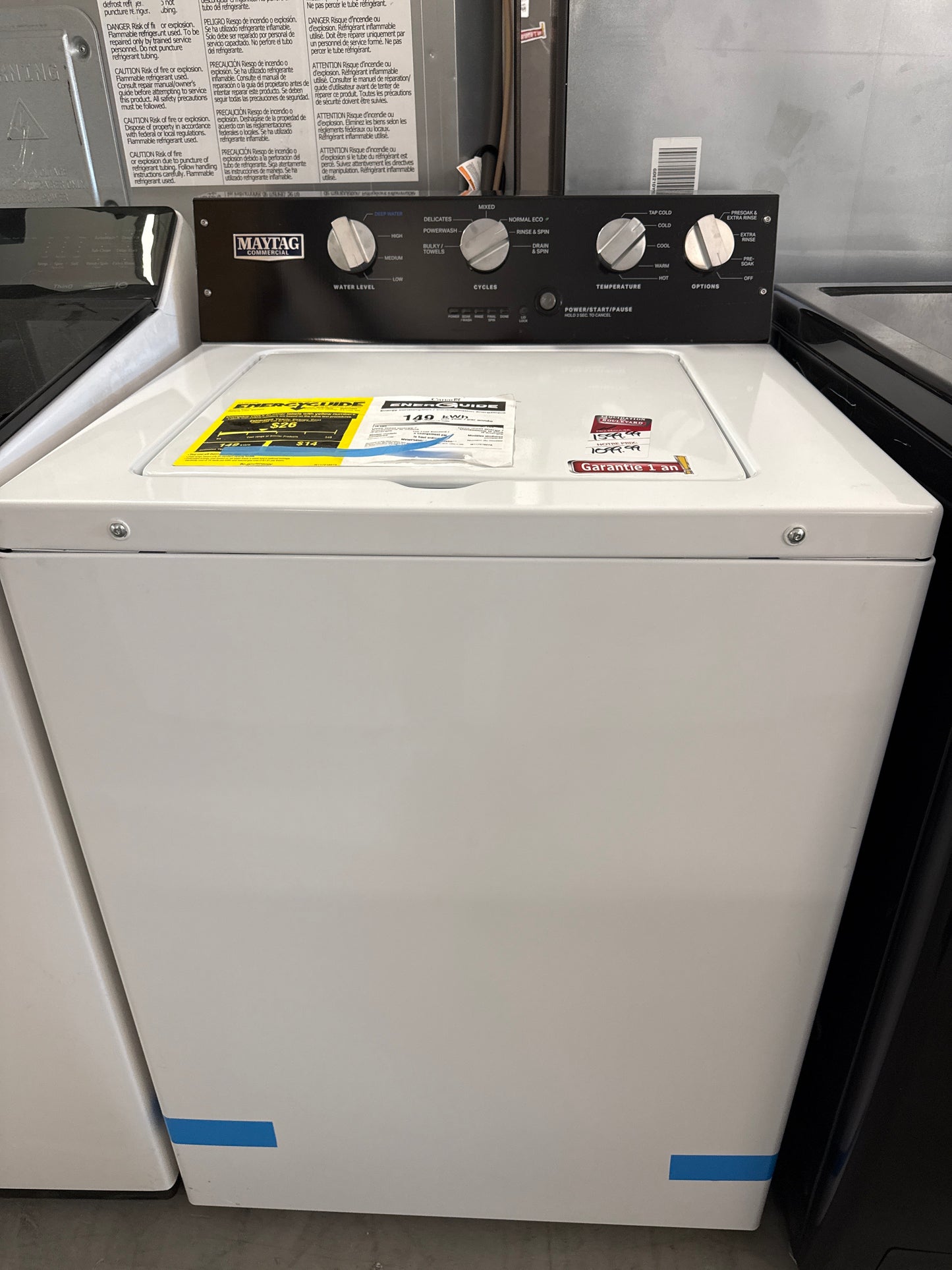 Laveuse à chargement par le haut haute efficacité de 4 pi³ de Maytag (MVWP586GW) - Blanc
