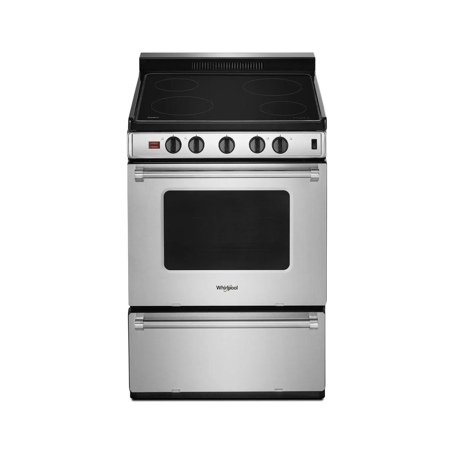Cuisinière électrique autonome à surface lisse 3 pi³ 24 po de Whirlpool (YWFE50M4HS) - Inox