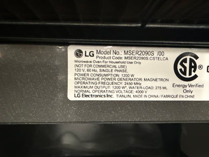 Micro-ondes de 2 pi³ NeoChef avec Smart Inverter de LG (MSER2090S) - Acier inoxydable