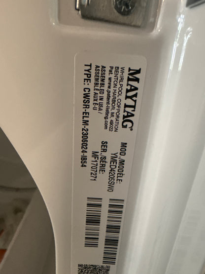 Sécheuse électrique de 7,0 pi³ avec détection de la température et option Wrinkle Care de Maytag (YMED4205SW) - Blanc