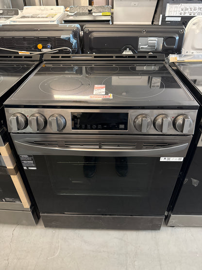 Cuisinière électrique encastrable à 5 éléments avec convection à ventilateur et friture à air chaud 6,3 pi³ 30 po de LG (LSEL6333D) - Inox noir