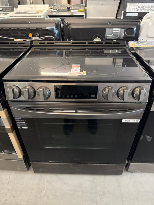 Cuisinière électrique encastrable à 5 éléments avec convection à ventilateur et friture à air chaud 6,3 pi³ 30 po de LG (LSEL6333D) - Inox noir