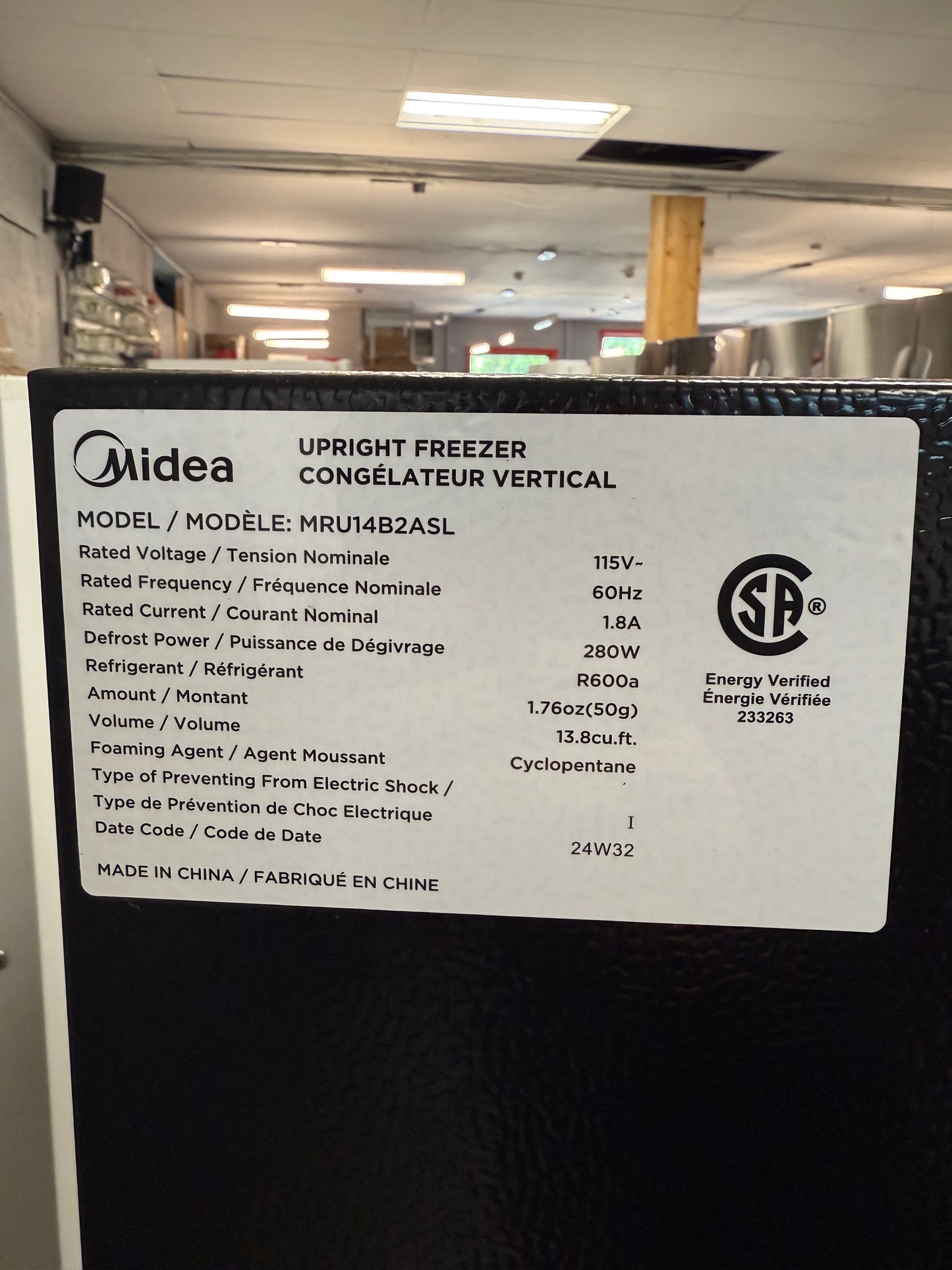 Congélateur convertible 13.8 pi3 Midea MRU14B2ASL