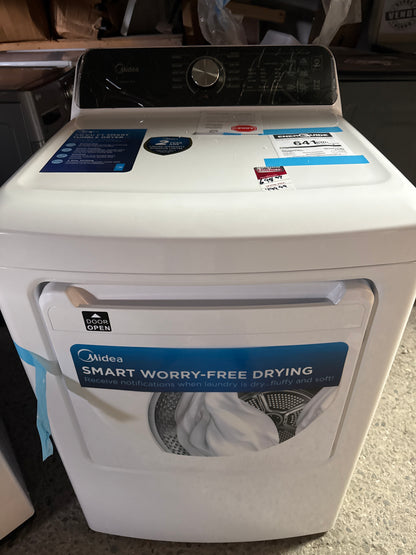 Sécheuse électrique 7 pi³ Midea à évacuation externe avec détection par capteur, blanc MLTE52M2BWW